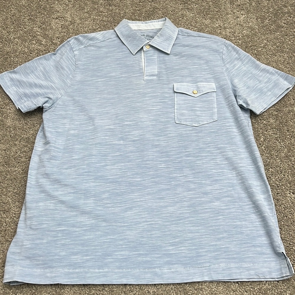 Cooper Jones Supply Co. Heather Blue Cotton Knit Shirt Men’s M